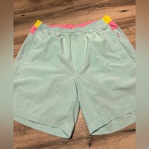 Birddogs Men’s Aqua and Pink Swim Trunks-
Size L